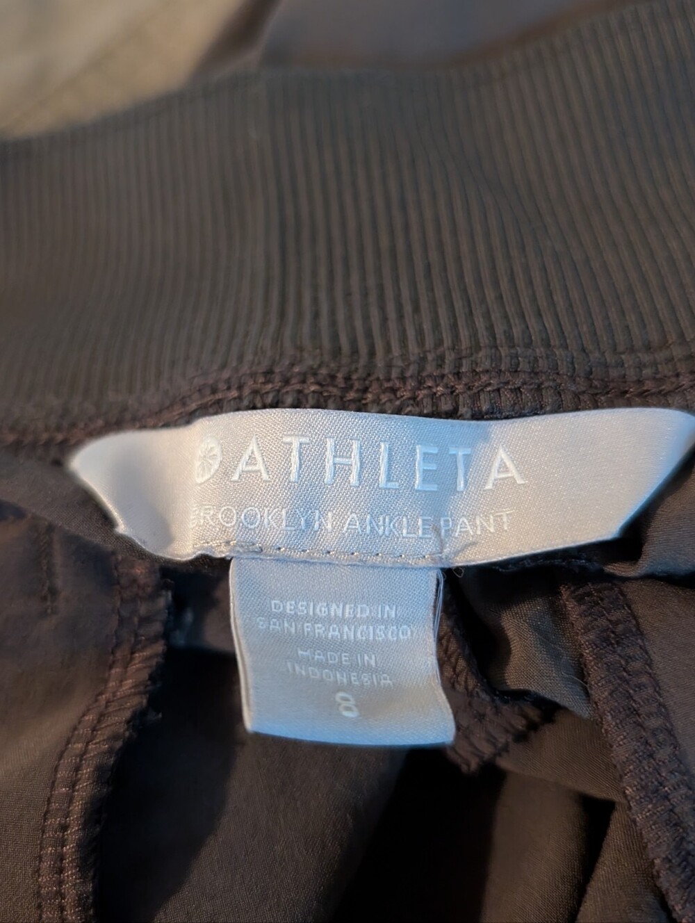 Athleta Brooklyn Ankle Womens Pants Active Green Athletic Pull On Size 8 - Picture 3 of 6